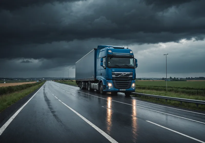 Logistics centre with route planning and weather overlay maps